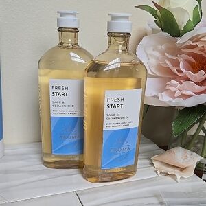 Aroma Fresh Start Sage & Cedarwood Body Wash Set Nwt